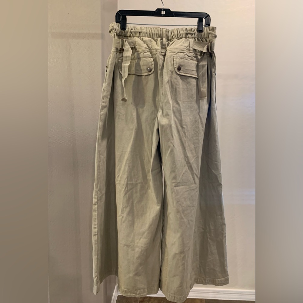Free People Julien Wide Leg Chino Trousers size Large - Picture 8 of 14